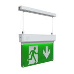 Ansell LED aufgehangen Notausgangsschild  Kestrel Weiß 2W 14lm - 865 Tageslichtweiß