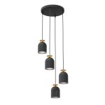 Emibig Pendelleuchte Target Stahl Schwarz | Geeignet für 4x E27 - Max 15W
