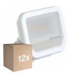 Multipack 12x Ledvance Led-Scheinwerfer Aluminium Weiß 8W 1100lm 100D - 830 Warmweiß | IP66 - Symmetrisch