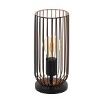 Eglo Tischlampe Roccamena Schwarz, Bernstein | Geeignet für 1x E27