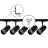Bright Choice Komplettset 1-Phasen Rail L 1,5 x 2 Meter Schwarz | incl. 5x Spot + GU10 2700K 3W Dimmbar + Abschlusskappe, Stromanschluss und L -Verbinder 