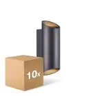 Multipack 10x Nordlux Nico Wandleuchte Aluminium Schwarz Up & Down | IP54 - Geeignet für 2x GU10