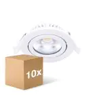 Multipack 10x Noxion LED Schwenkbar Slim Spot Weiß Rund 5W 550lm 60D - 940 Kaltweiß | 85mm - IP54 - Dimmbar - Höchste Farbwiedergabe
