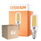 Multipack 6x Osram LED Special E14 Tubular Glühbirne T26 Fadenlampe Klar 6.5W 730lm - 827 Extra Warmweiß | Dimmbar - Ersatz Für 55W