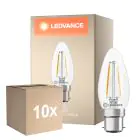 Multipack 10x Ledvance Classic LED B22 Kerze Fadenlampe Klar 1.8W 250lm - 827 Extra Warmweiß | Ersatz Für 25W