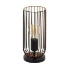Eglo Tischlampe Roccamena Schwarz, Bernstein | Geeignet für 1x E27