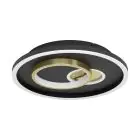 Eglo Wand und Deckenleuchte Tiriolo Stahl Schwarz Gold 14W 1800lm - 840 Kaltweiß | IP20 